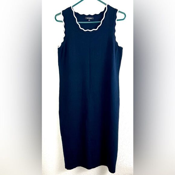 525 America Chic Navy Sleeveless Dress with White Trim - Picture 3 of 7